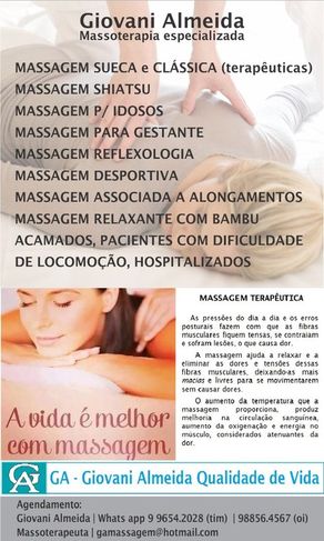 Massagem em Recife, Relaxante e Outras Modalidades, Local e