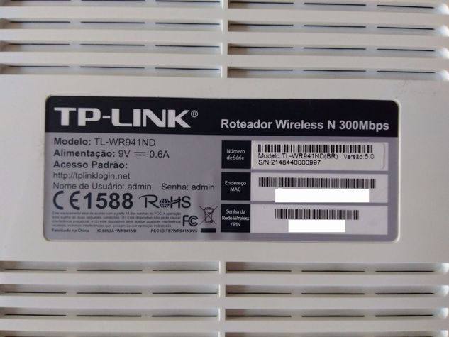Roteador Wireless 300mbps 2.4ghz Tl Wr941nd Tp Link