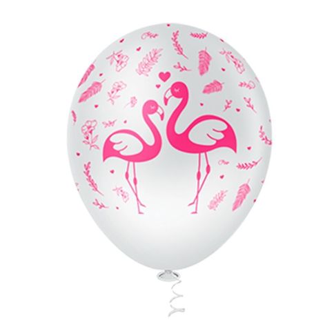 Balão Látex Decorado Flamingo 10" - 25un