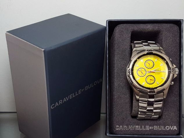Relógio Caravelle Bulova 45a01 Visor Amarelo com Cronometro