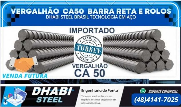 Vergalhao Ca50 Importado da Turquia para Todo o Brasil