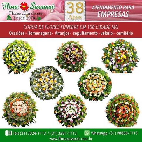 Coroa de Flores em Belo Horizonte, Velórios e Cemitérios Flora Bh