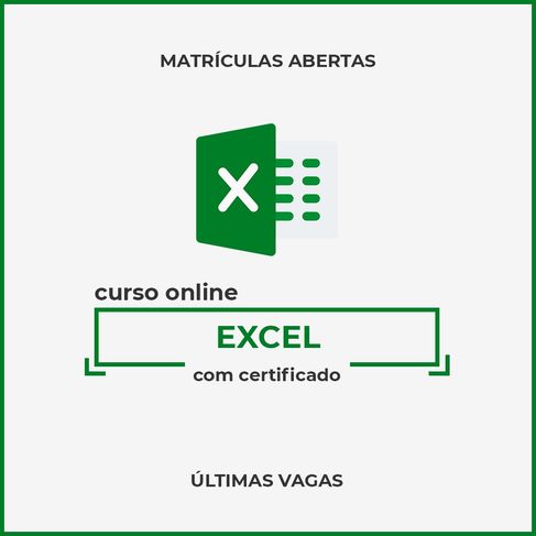 Curso de Excel Online - R$29,90 - sem Mensalidades e com Certificado