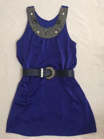 Vestido Azul Pedraria