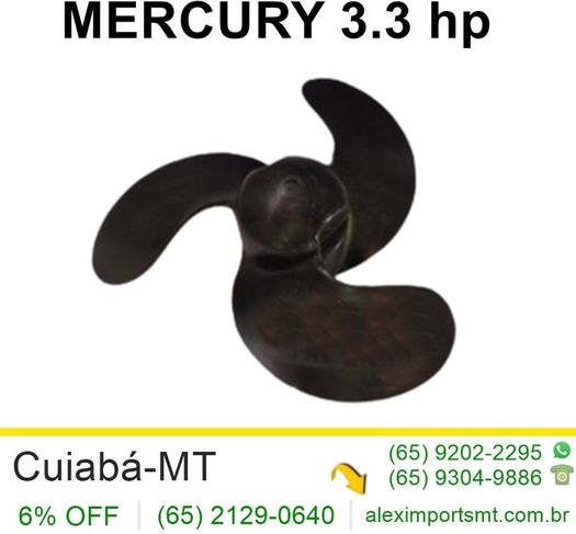 Hélice para Motor de Popa Mercury 3.3 Hp