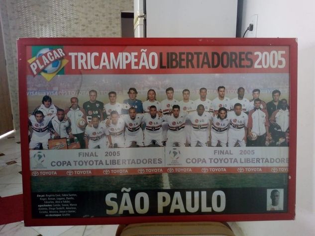 Poster Enquadrado Spfc Tri Campeão Libertadores 2005
