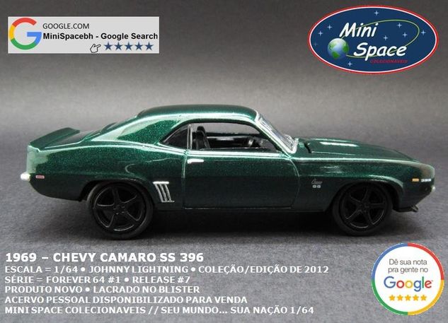 Johnny Lightning 1969 Chevy Camaro Ss 396 Verde 1/64