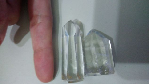 Pedras Cristal Transparente Sextavado Lapidado
