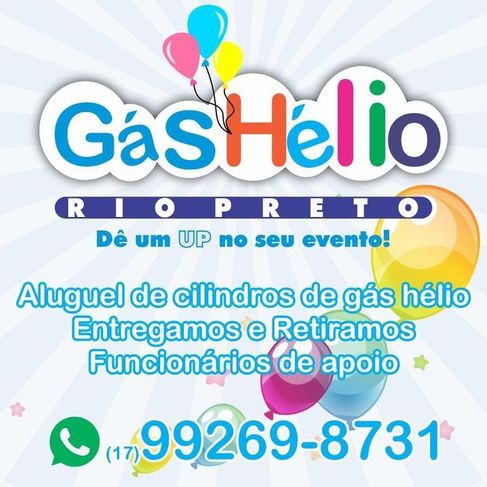 Venda de Gás Helio e Enchimento de Balões - Rio Preto
