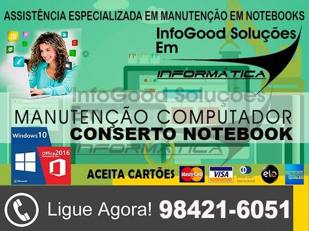 Assistência Especializada Consertos Reparos Manutenção em Notebooks