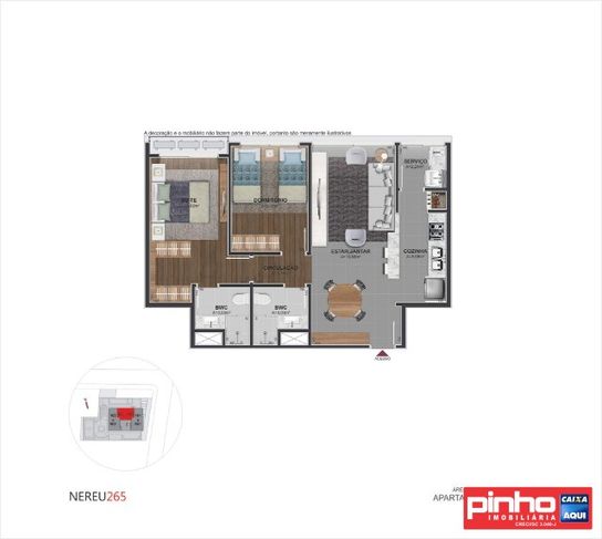 Apartamento Novo de 2 Dormitórios (sendo 1 Suíte), Smart Hoepcke Miguel H. Daux, à Venda, Bairro Centro, Florianópolis, SC