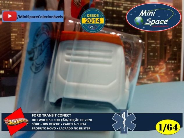Hot Wheels Ford Transit Connect Ambulância 1/64