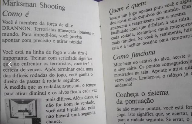 Master System Game de 1990 Marksman Shooting Jogo Tiro c/ Manual Caixa