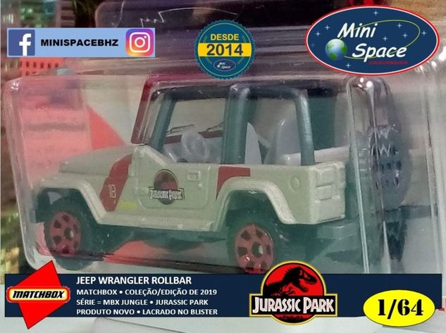 Matchbox Jeep Wrangler Rollbar 18 Jurassic Park 1/64