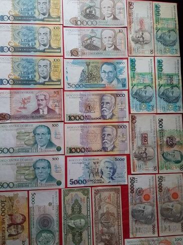 Notas Antigas Brasileiras 90 Diferentes Dinheiro Coleção Cédulas RR