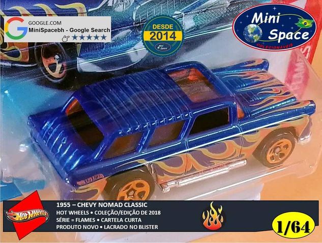 Hot Wheels 1955 Chevy Nomad Wagon Flames 1/64