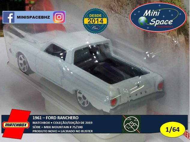 Matchbox 1961 Ford Ranchero Cor Branco 1/64