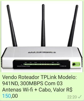 Roteador Wireless 300mbps 3 Antenas Tl-wr941nd Tp Link
