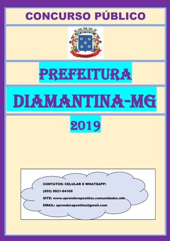 Apostila Digital Prefeitura Diamantina MG 2019