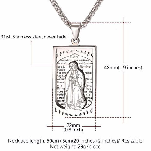 Corrente Gargantilha Cordão Banhado a Prata 950 Virgem Maria (pescoço)