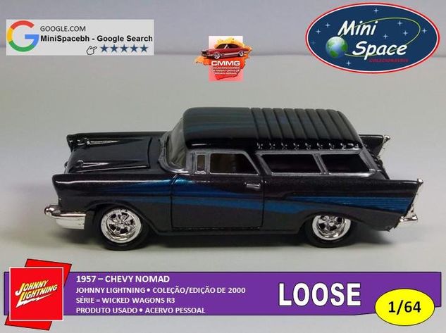 Johnny Lightning 1957 Chevy Nomad Preto 1/64 - Loose