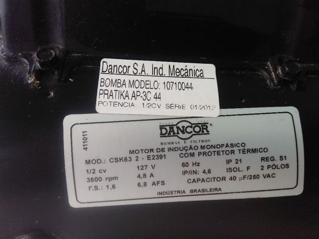Bomba Dancor Auto Aspirante AP 3c 1,0cv 127v Monofásica