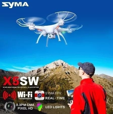 Quadricóptero Syma X5sw com Câmera Wifi, Fpv, Drone