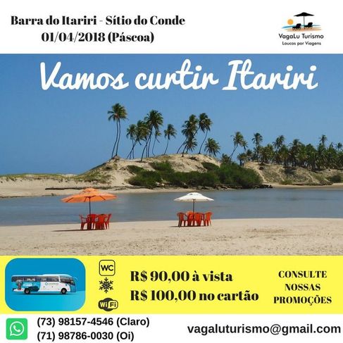 Excursão para Barra do Itariri (sítido do Conde) BA