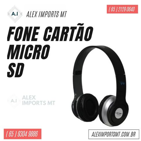 Fone de Ouvido Cartão Micro Sd, Headphone Mp3 sem Fio Usb Rádio Fm e a