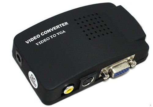 Conversor Rca + S Vídeo p/ Vga Projetor Notebook TV Video