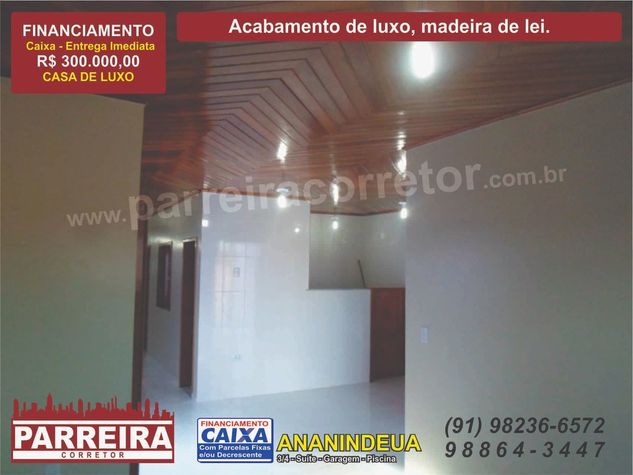Casa Nova, em Ananindeua, 110m2, Piscina, Guarita, Pronta para Morar