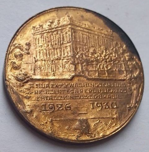 1930 Presidente Washington Luiz Palácio Catete RJ / Medalha Catalogada