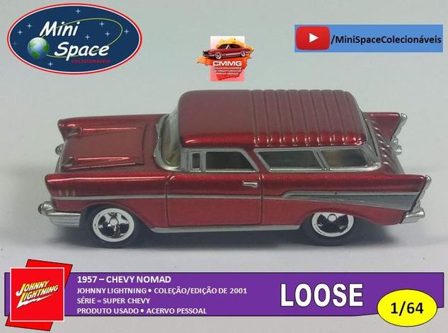 Johnny Lightning 1957 Chevy Nomad Vermelho 1/64 - Loose