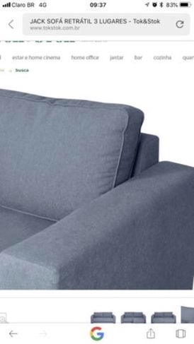 Sofa Jack Retratil 3 Lugares Tok Stok