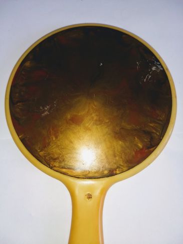 Espelho de Mão Antigo Vidro Bisotado