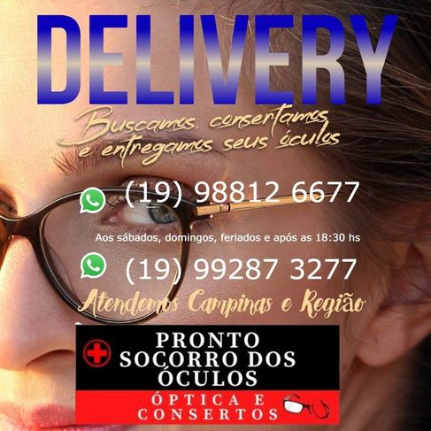 Delivery da óptica e Consertos Pronto Socorro dos óculos - Campos Sal