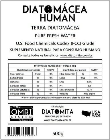 Terra Diatomácea Food Grade 100% Natural Usa