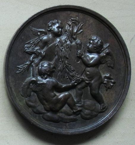 Medalha 1861 Anjos Querubins Medal Pieneman 68mm By Elion