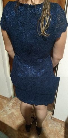 Vestido Azul em Paetê