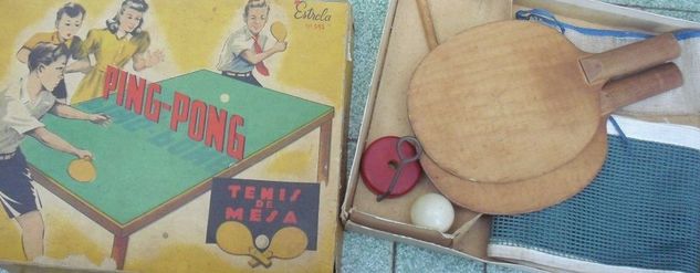 Ping Pong da Estrela 1960 Jogo Antigo na Caixa ( Tênis de Mesa ) Toy