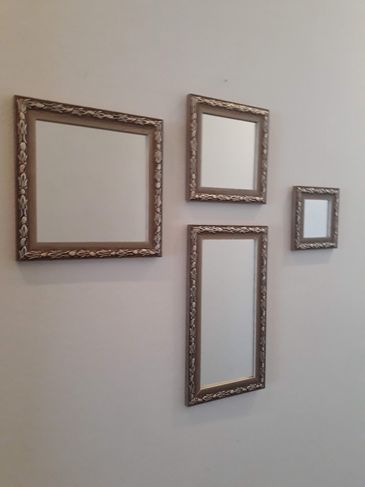 Conj. 4 Espelhos em Moldura Dourada (ver Tamanhos na Descrição)