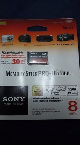Cartão de Memória Sony Memory Stick Pro Hg Duo 8 GB