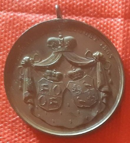 Medalha Prússia 1863 Amor Casamento Princesa Anna Elizabeth Conde Otto