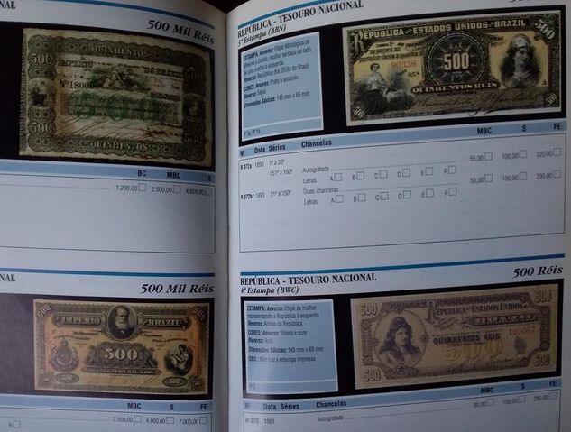 Dinheiro do Brasil Catálogo Notas Cédulas Completo Colorido Novo