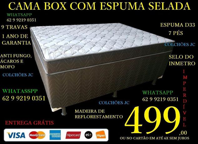 Cama Box Casal com Espuma Selada e Super Resistente 499,00