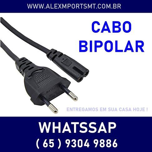 Cabo de Energia Bipolar p/ Notebook / Impressora / Radio Cabo de Força
