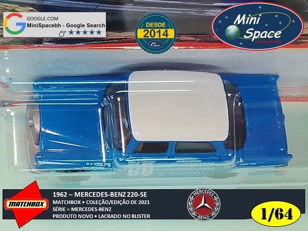 Matchbox 1962 Mercedes Benz 220 SE Cor Azul 1/64