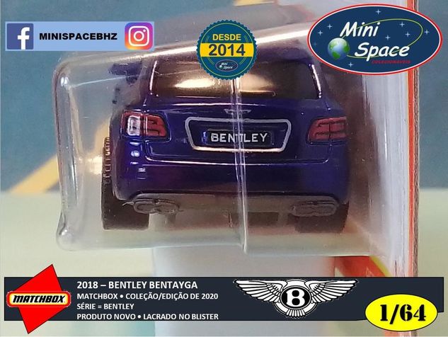 Matchbox 2018 Bentley Bentayga Cor Azul 1/64
