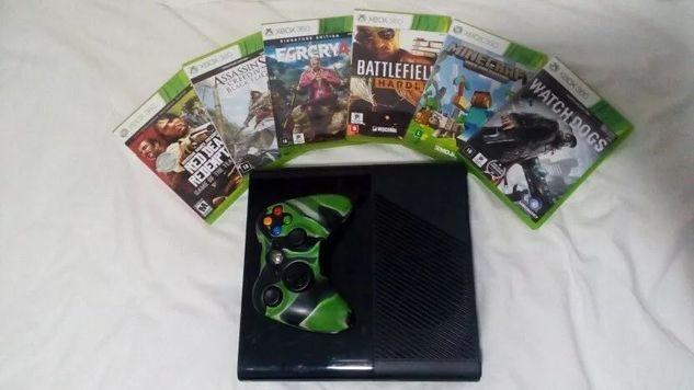 Xbox360 Superslim+controle Personalizado+6 Jogos