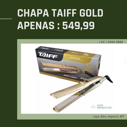 Chapa Taiff Fox Ion 3 Soft Gold Bivolt ( 200ºc / 230ºc ) Chapinha